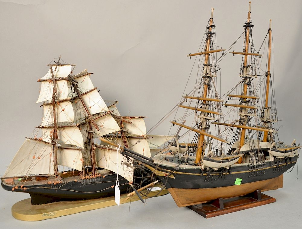 Appraisal: Two piece lot to include a three masted whaling bark