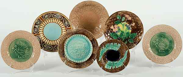 Appraisal: Majolica Plates American and British an assembled group of seven