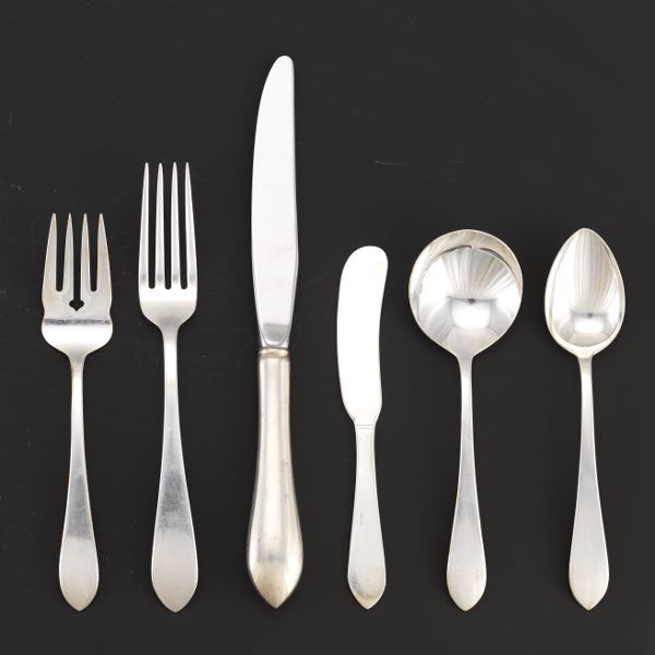 Appraisal: DOMINICK HAFF STERLING FLATWARE SET POINTED ANTIQUE PATTERN Totaling pieces