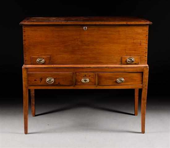 Appraisal: Federal walnut sugar chest North Carolina or Virginia early th