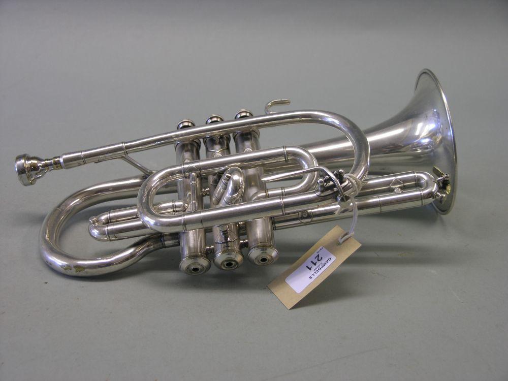 Appraisal: A silver plated cornet The Melody Maker in