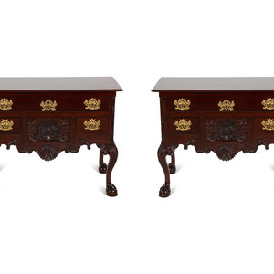 Appraisal: A Pair of George II Style Mahogany Low Boys th