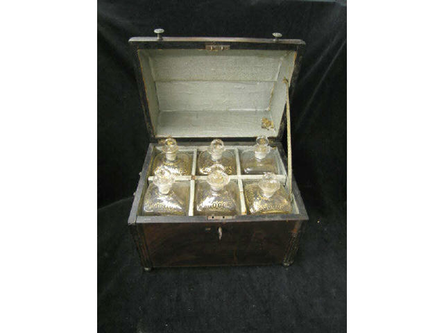 Appraisal: Early th Centruy Six Bottle Decanter Set in original box