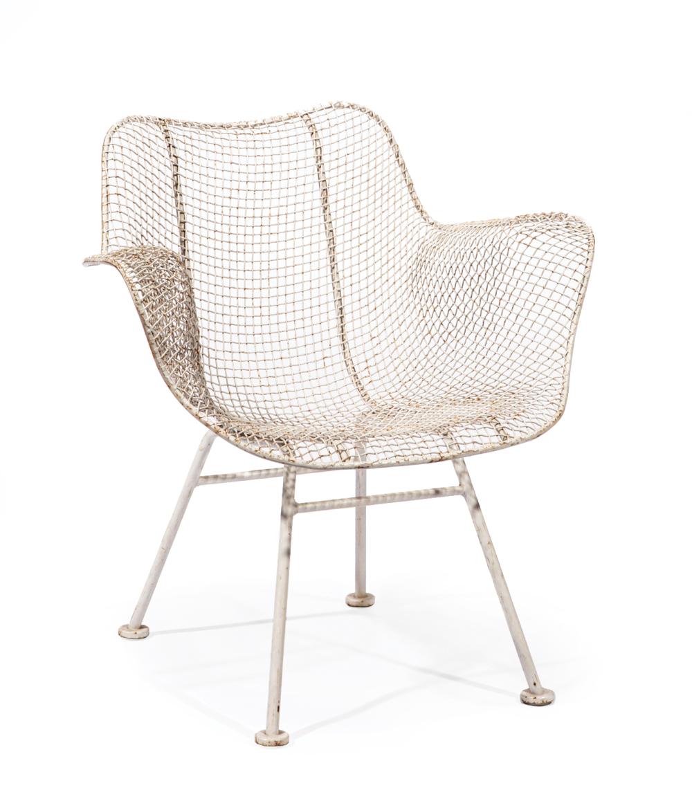 Appraisal: Russell Woodard Sculptura Armchair s painted wire mesh h in