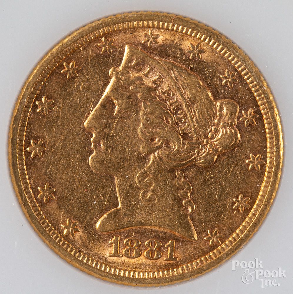 Appraisal: Liberty Head five dollar gold coin Liberty Head five dollar