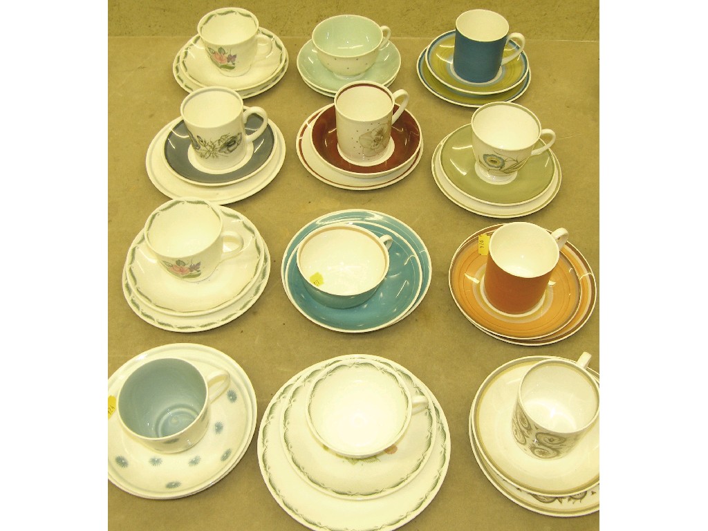 Appraisal: Collection of twelve Susie Cooper bone china trios of various