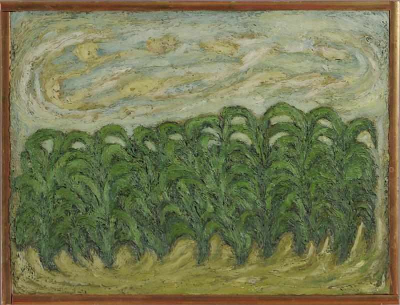 Appraisal: JANET CHASE AMERICAN TH C CORNFIELD Oil on artistboard Provenance