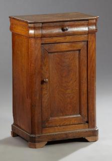 Appraisal: French Louis Philippe Carved Oak Nightstand th c the rectangular