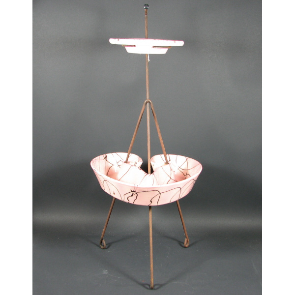 Appraisal: Hull Fantasy Ashtray Stand Fantasy ashtray stand in pink with