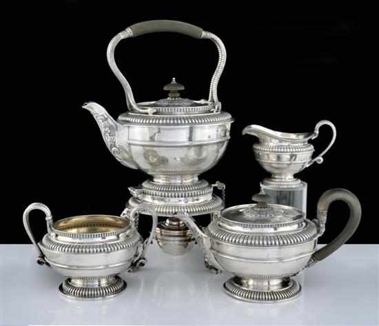 Appraisal: An Edwardian sterling silver tea service Maker's mark Daniel John