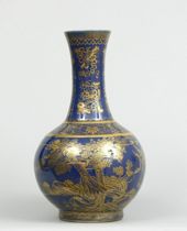 Appraisal: Large Blue Vase circa early th Century Large Ching shape