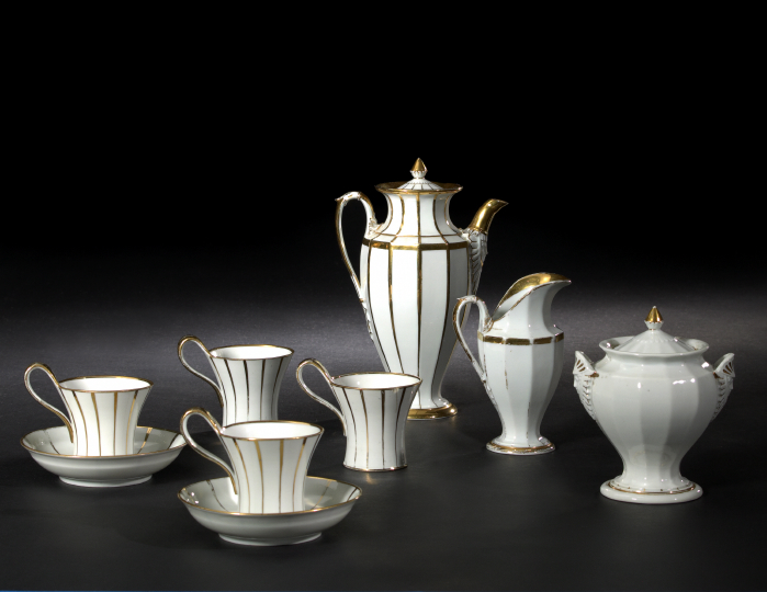 Appraisal: Nine-Piece Assembled Meissen and Royal Berlin Porcelain Chocolate Set second