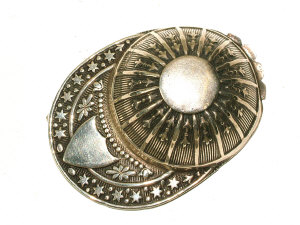 Appraisal: A George III silver jockey cap caddy spoon decorated with