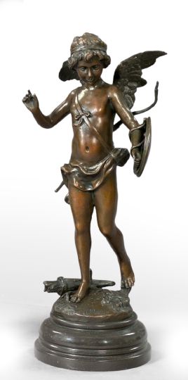 Appraisal: Augustin Moreau French - Eros Armed patinated bronze figure fourth