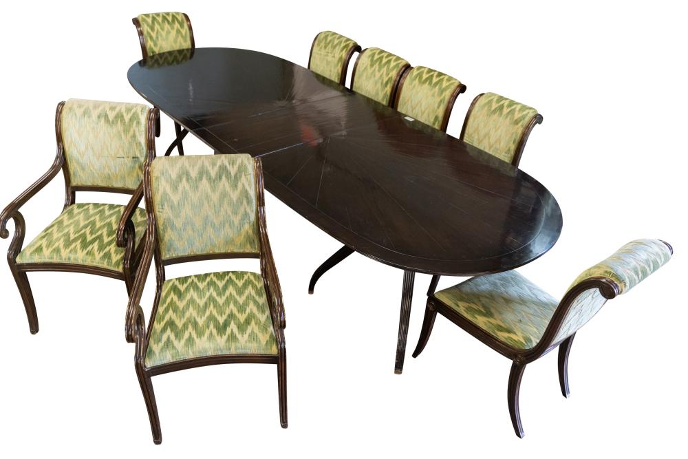 Appraisal: ROSE TARLOW DINING SETcomprising Melrose House Racetrack Regency dining table