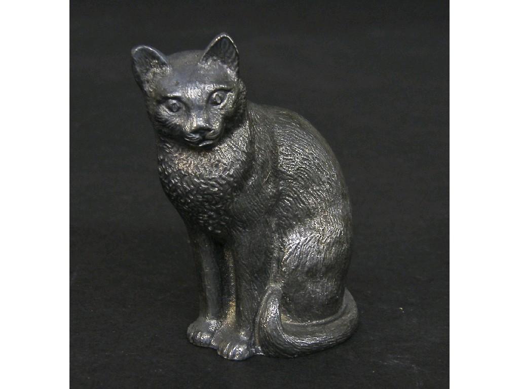 Appraisal: Silver model of a seated cat maker Albert Edward Jones