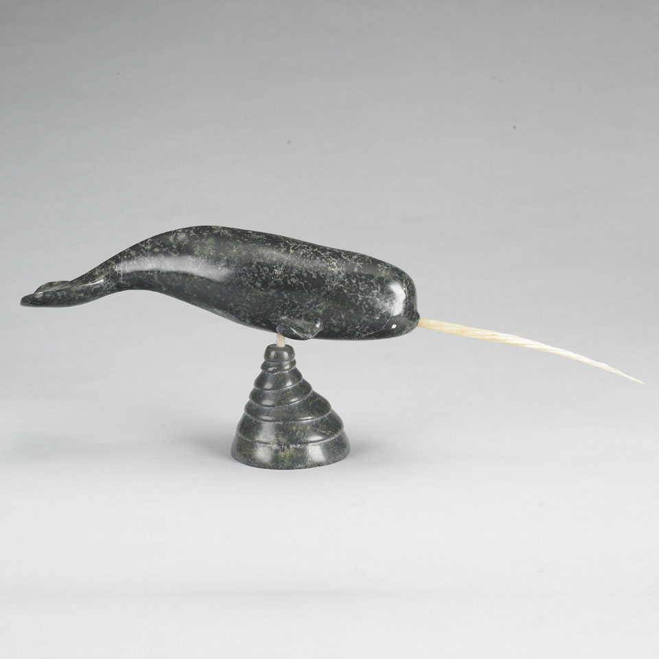 Appraisal: CHARLIE UGYUK - E - Spence Bay NARWHAL soapstone musk