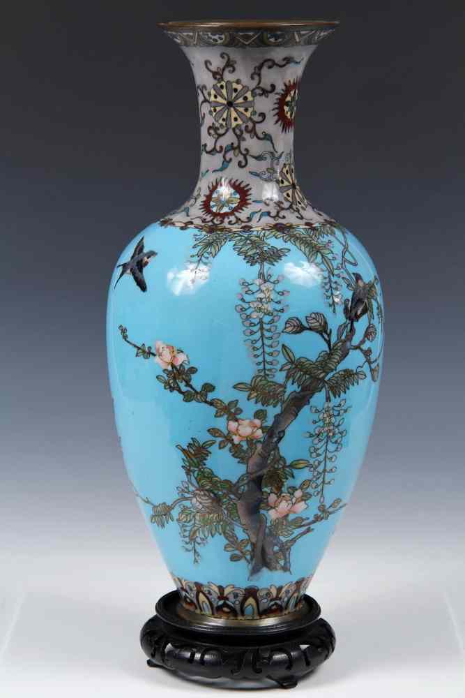 Appraisal: CLOISONNE VASE - th c Japanese Cloisonne Vase in baluster