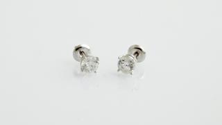 Appraisal: Pair of K White Gold Diamond Stud Earrings each with