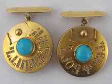 Appraisal: A pair of Russian yellow metal tests carat gold cufflinks