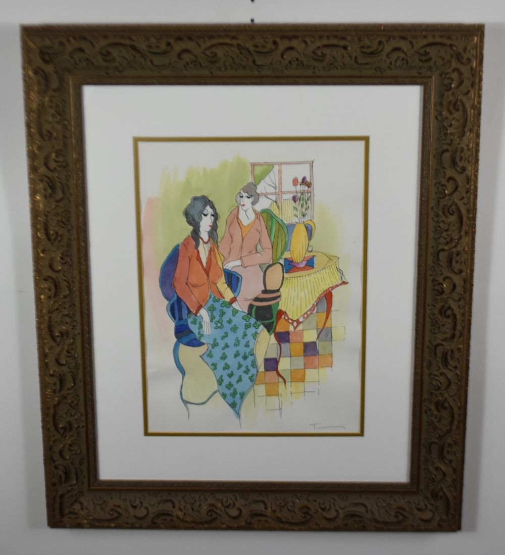 Appraisal: ITZCHAK TARKAY ISRAELI - Two Ladies at a Table before