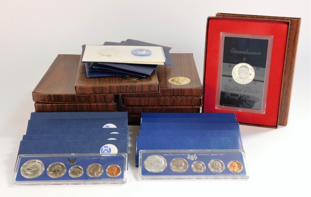 Appraisal: PC EISENHOWER SILVER DOLLAR PROOF SETS United States - Includes