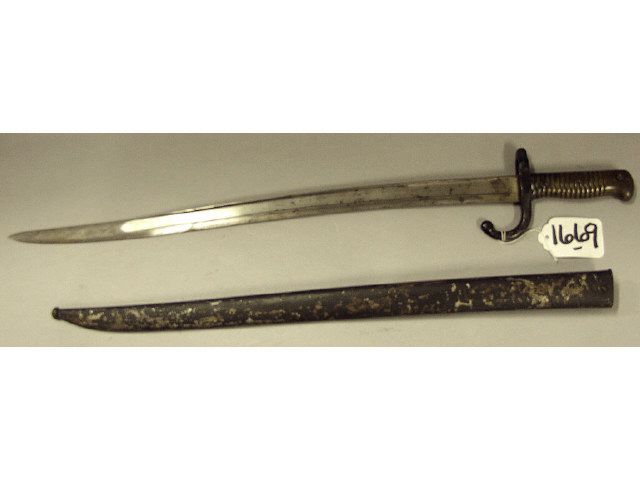 Appraisal: French model St Ettienne sword bayonet with scabbard Estimate -