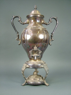 Appraisal: A Victorian silver on copper tea urn by Sheridan of