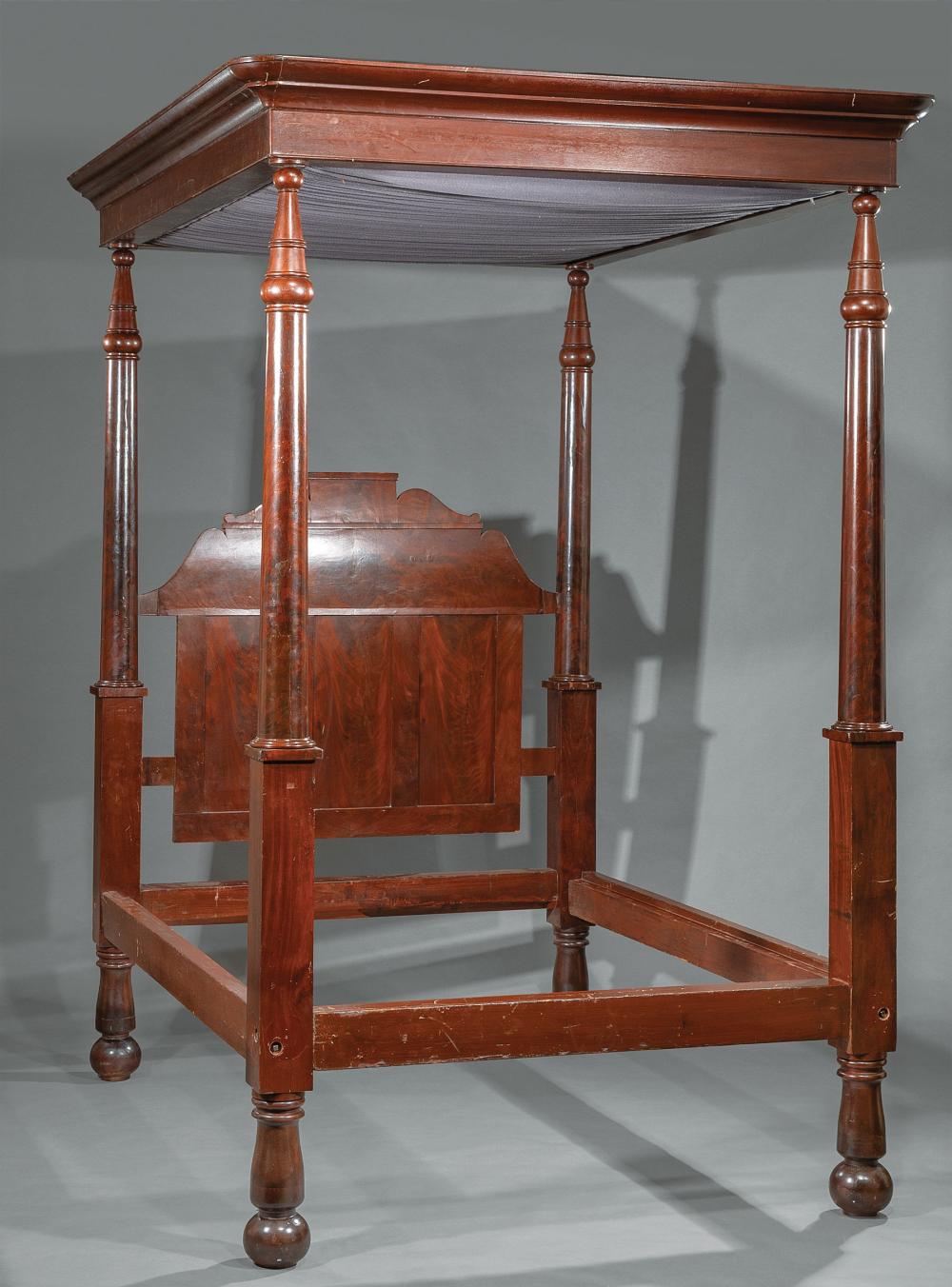 Appraisal: American Late Classical Mahogany Tester Bed th c blocked and