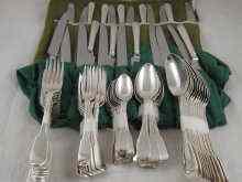 Appraisal: A canteen of silver fiddle pattern flatware by Eley Fearn