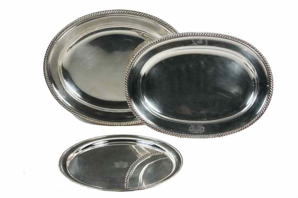 Appraisal: SHEFFIELD SILVER PLATE TRAYS - Including Round '' Tray with