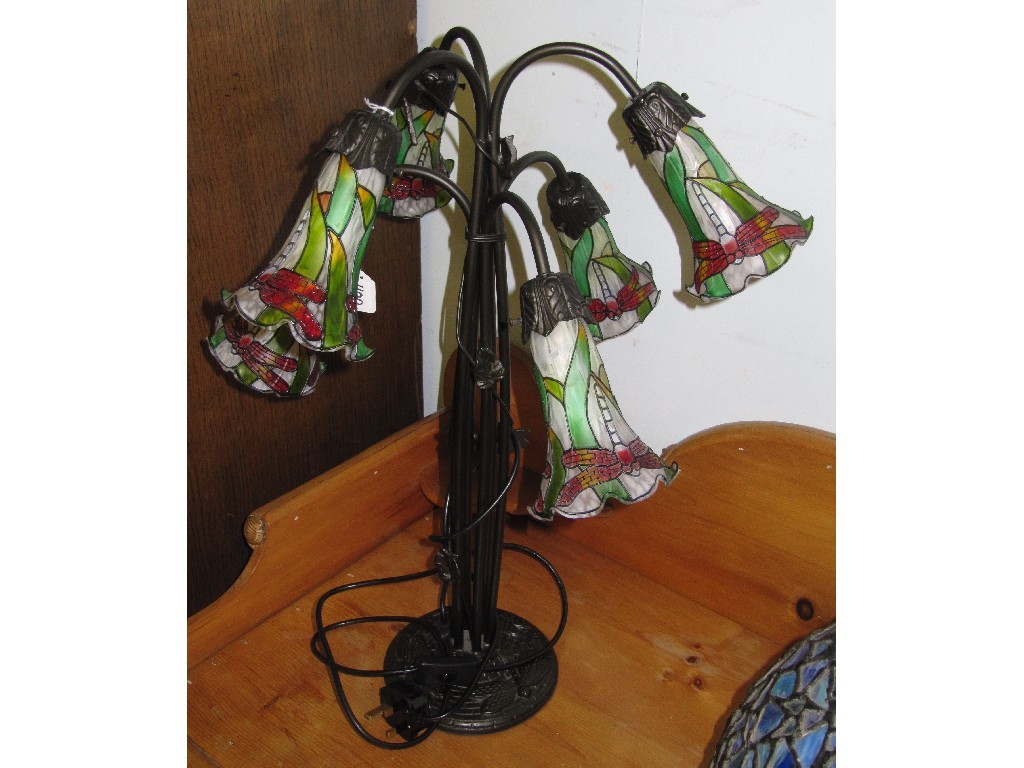 Appraisal: Reproduction six branch table lamp