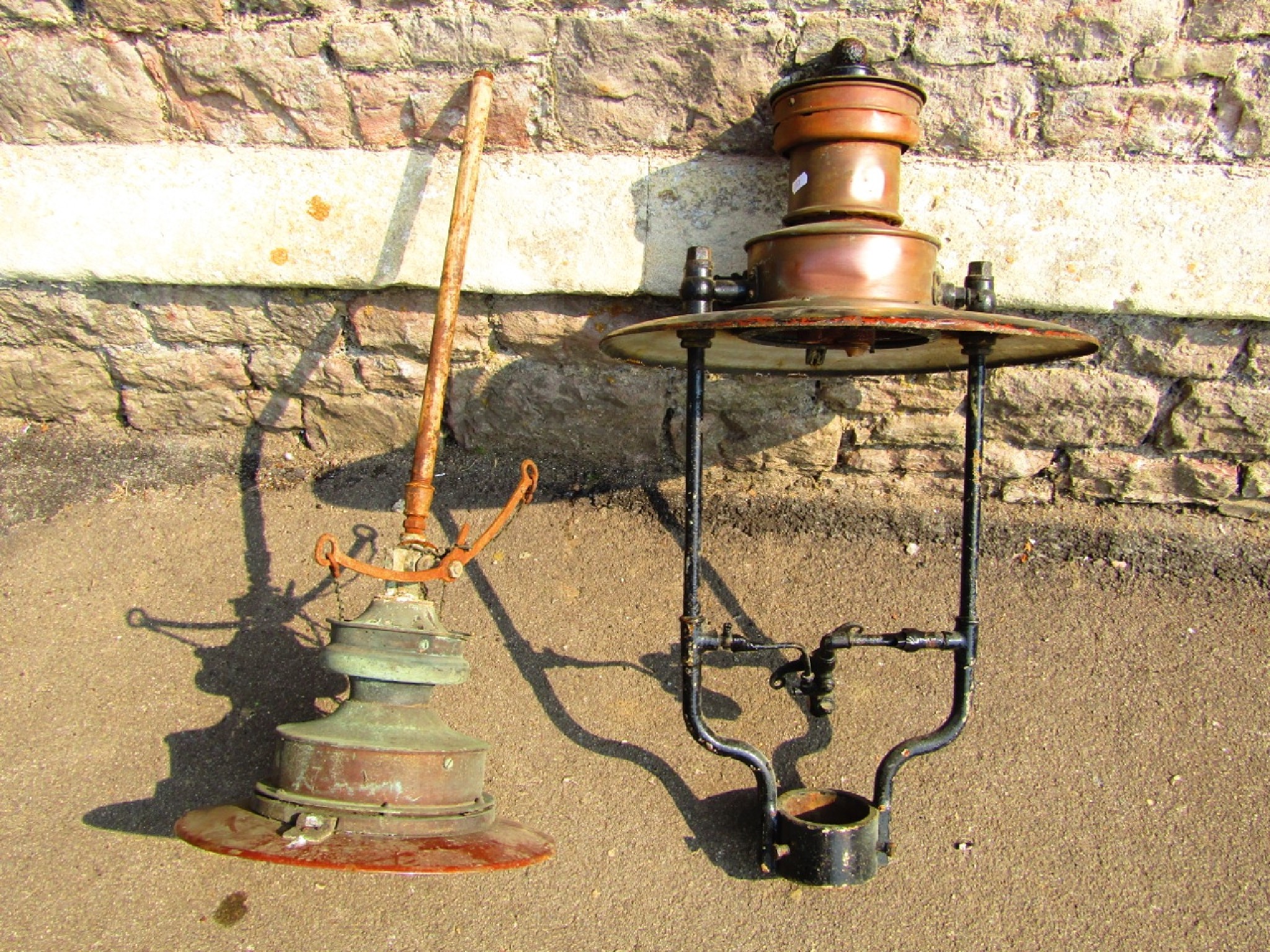 Appraisal: A Great Western Railway Gas Station lamp together with a