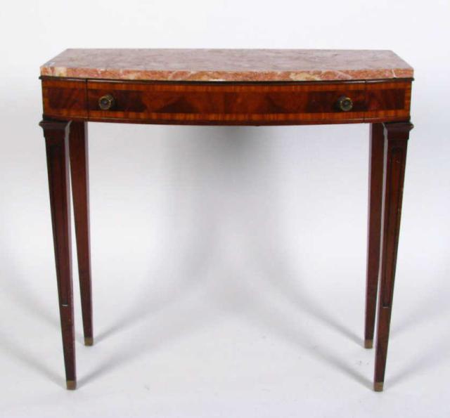 Appraisal: Vintage Mahogany Marble Top Console with one drawer Federal style