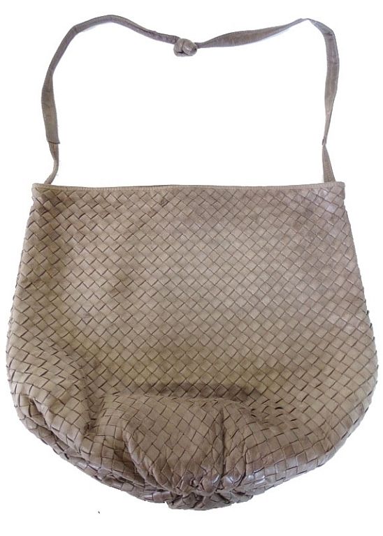 Appraisal: Bottega Veneta leather woven evening bag Bottega Veneta leather woven