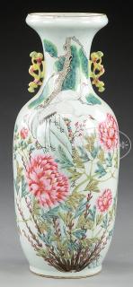 Appraisal: PORCELAIN BALUSTER VASE China th century The front of the