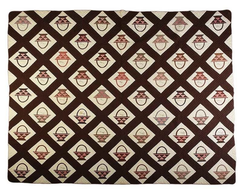 Appraisal: Rare Tennessee Civil War Era Friendship Quilt White County Tennessee