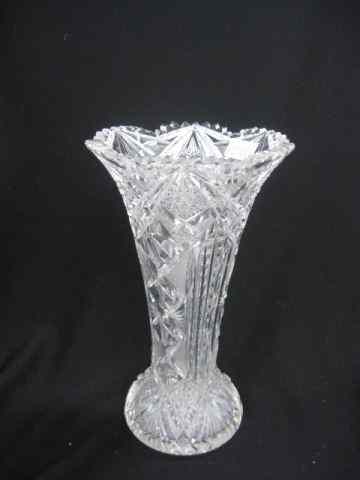 Appraisal: Cut Glass Vase elaborate overall cutwork '' tall brilliant period