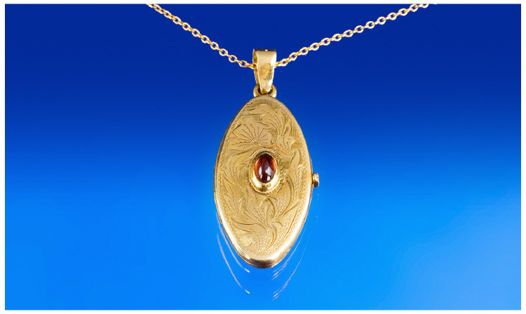 Appraisal: ct Gold Locket and Chain The Oval Locket Set With