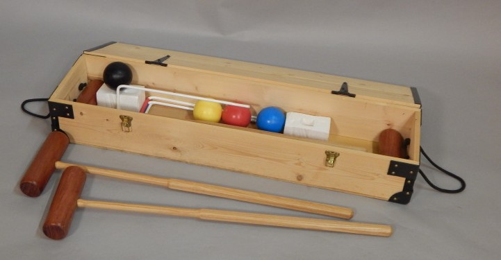 Appraisal: A modern croquet set with four mallets balls etc