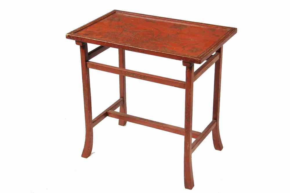 Appraisal: JAPANESE TEA TABLE - th c Japanese Red Lacquered Tea