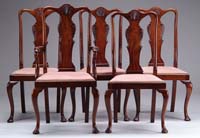 Appraisal: GOOD SET OF MAHOGANY QUEEN ANNE STYLE DINING CHAIRS th