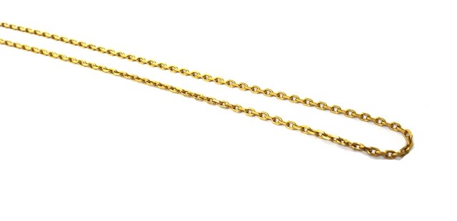 Appraisal: A gold faceted oval link neckchain on a boltring clasp