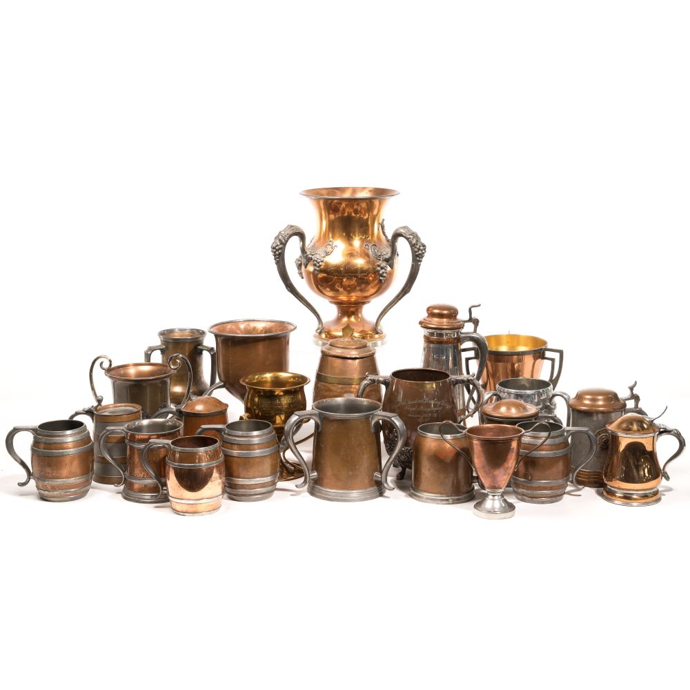 Appraisal: PRESENTATION TROPHY ASSORTMENT items including brass bronze pewter stainless steel