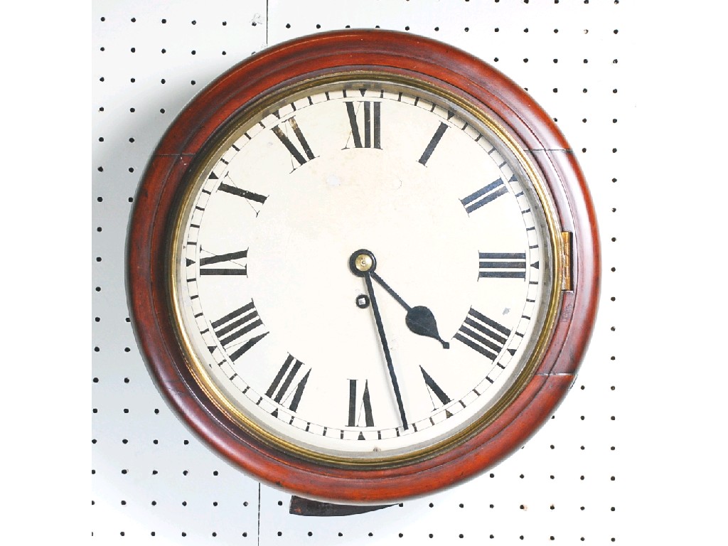 Appraisal: LATE NINETEENTH EARLY TWENTIETH CENTURY MAHOGANY CASED DIAL WALL CLOCK