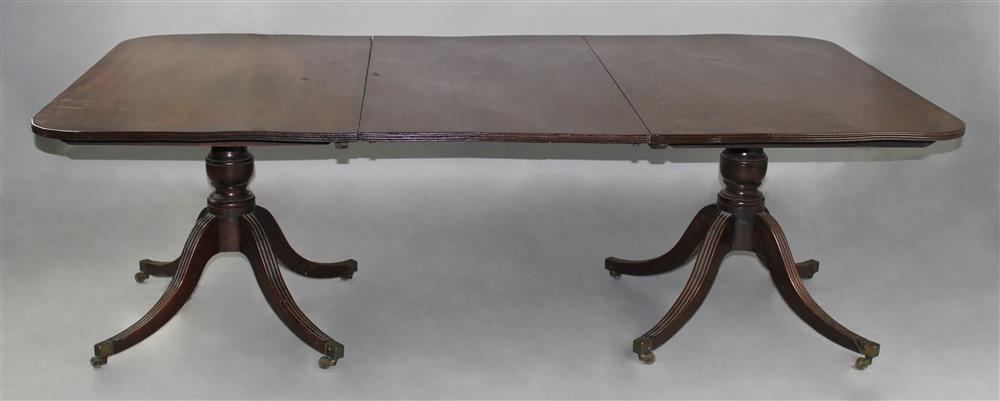 Appraisal: GEORGE III MAHOGANY DOUBLE PEDESTAL DINING TABLE WITH TWO LEAVES