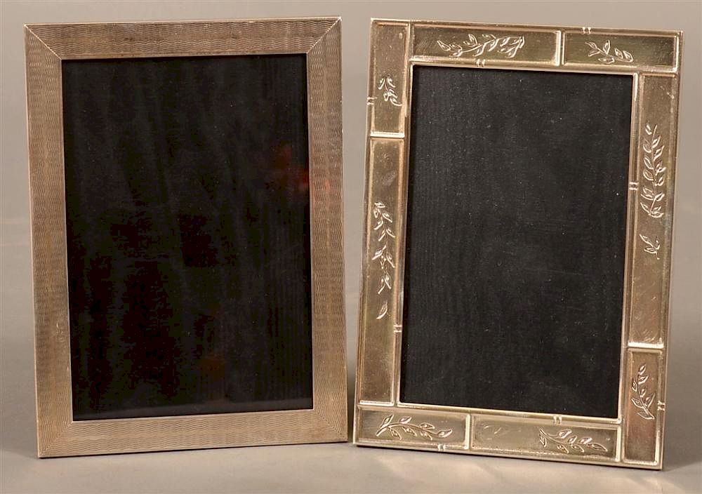 Appraisal: Tiffany Co Sterling Stand-up Picture Frames Two Tiffany Co Sterling