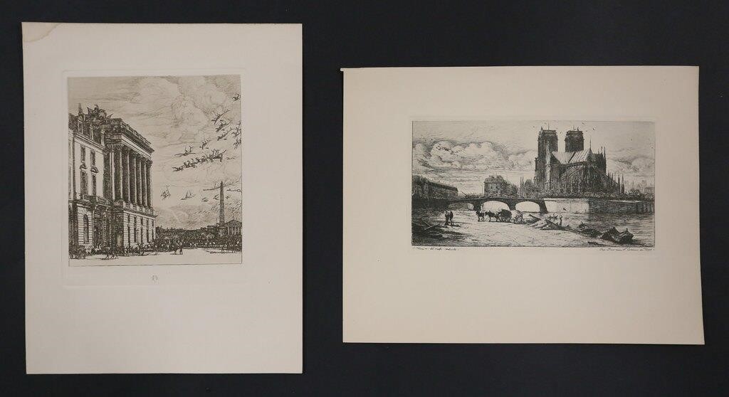 Appraisal: Charles Meryon France - etchings Notre Dame signed in the