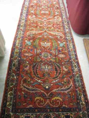 Appraisal: Tabriz Persian Handmade Runner fancy floral on red field '