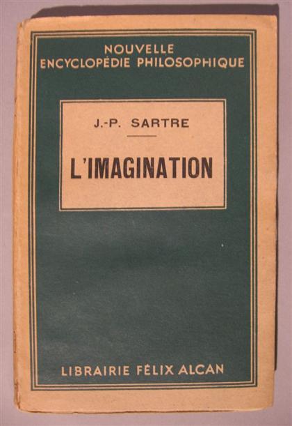 Appraisal: vol Sartre Jean-Paul L'Imagination Paris Felix Alcan First edition mo